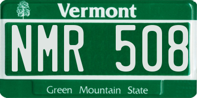 VT license plate NMR508
