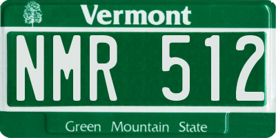 VT license plate NMR512