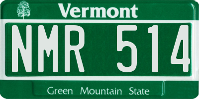 VT license plate NMR514