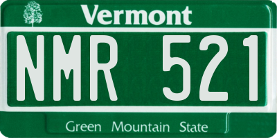 VT license plate NMR521