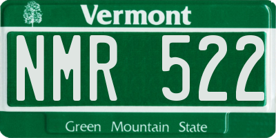 VT license plate NMR522