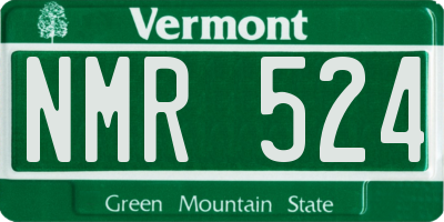 VT license plate NMR524