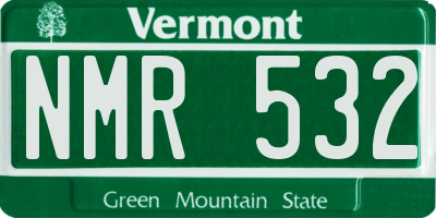 VT license plate NMR532
