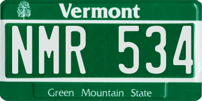 VT license plate NMR534