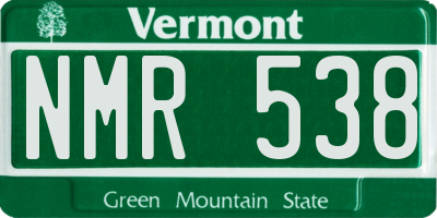 VT license plate NMR538