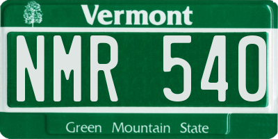 VT license plate NMR540