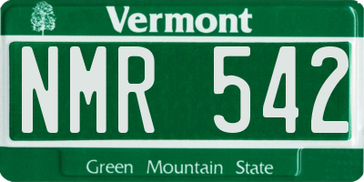 VT license plate NMR542