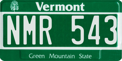 VT license plate NMR543