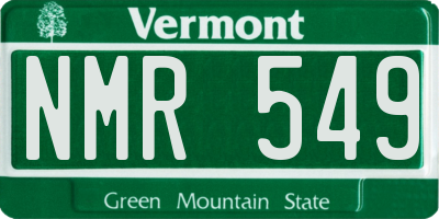 VT license plate NMR549