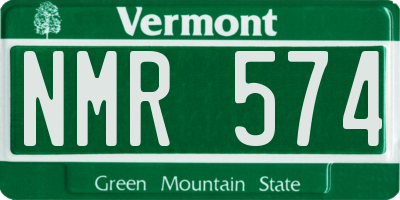 VT license plate NMR574