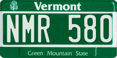 VT license plate NMR580