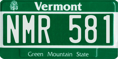 VT license plate NMR581