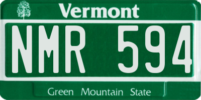 VT license plate NMR594