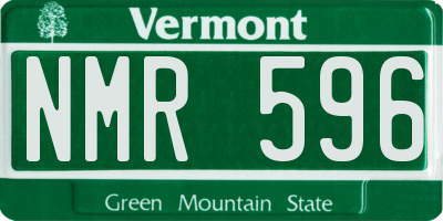 VT license plate NMR596