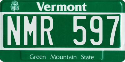 VT license plate NMR597