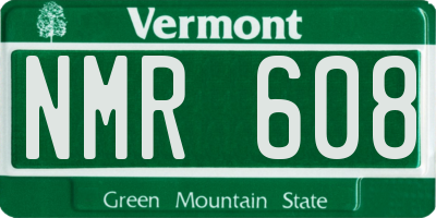 VT license plate NMR608