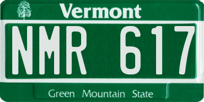 VT license plate NMR617
