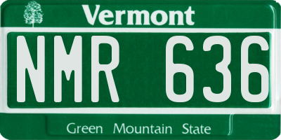 VT license plate NMR636