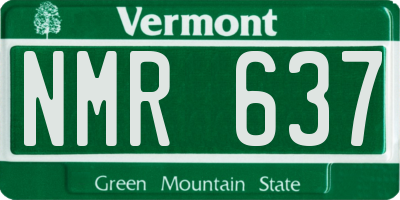 VT license plate NMR637