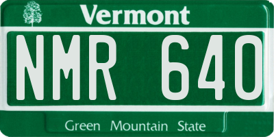 VT license plate NMR640