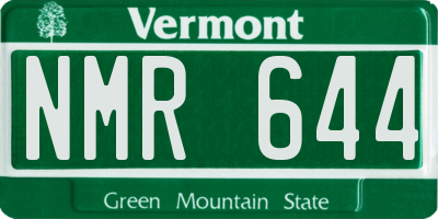 VT license plate NMR644