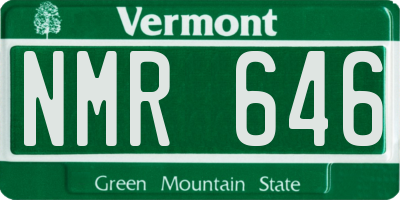 VT license plate NMR646
