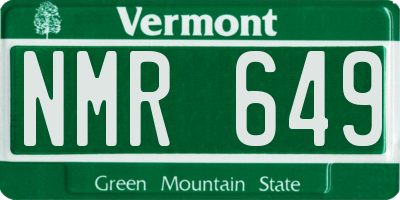 VT license plate NMR649