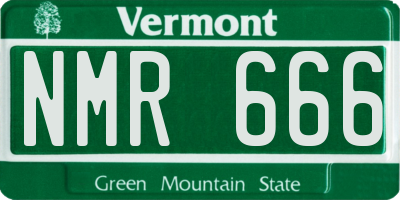VT license plate NMR666