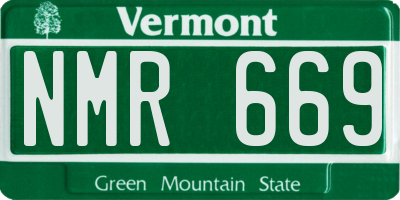 VT license plate NMR669