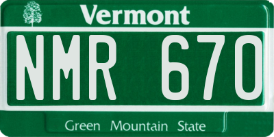VT license plate NMR670
