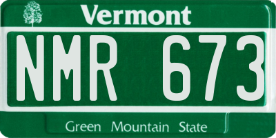 VT license plate NMR673