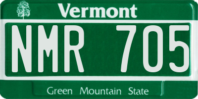 VT license plate NMR705