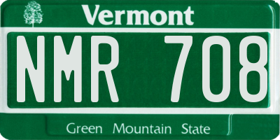VT license plate NMR708
