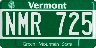 VT license plate NMR725