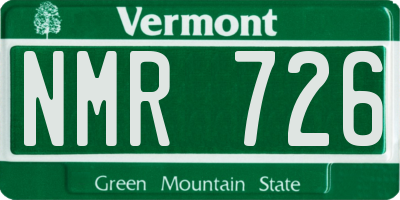 VT license plate NMR726