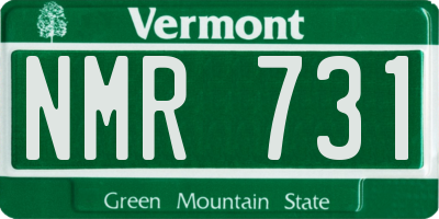 VT license plate NMR731