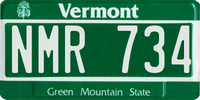 VT license plate NMR734