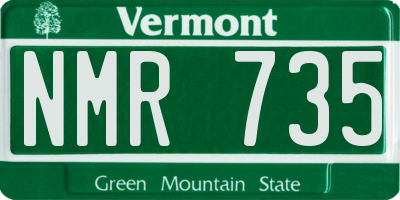 VT license plate NMR735