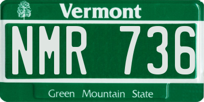 VT license plate NMR736