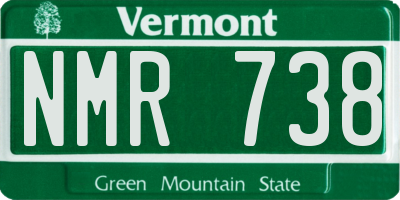 VT license plate NMR738