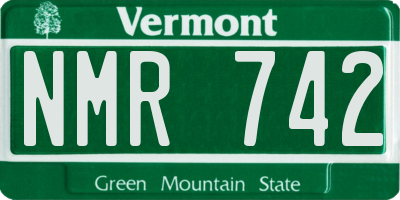 VT license plate NMR742