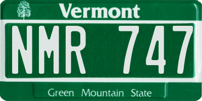 VT license plate NMR747