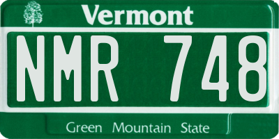 VT license plate NMR748