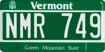 VT license plate NMR749