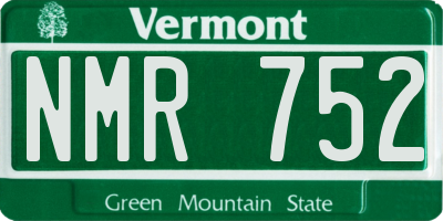 VT license plate NMR752
