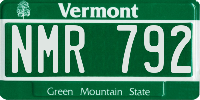VT license plate NMR792