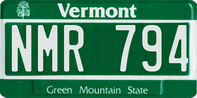 VT license plate NMR794