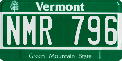 VT license plate NMR796