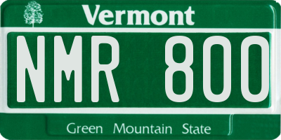 VT license plate NMR800