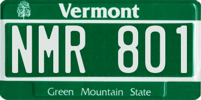 VT license plate NMR801